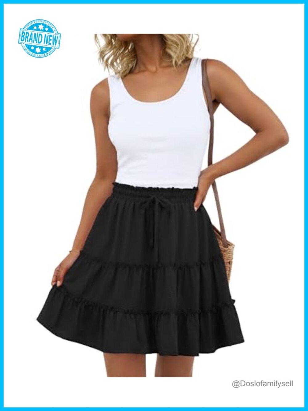 Lepunuo Women's Flowy Tiered Ruffle Mini Skort with Pockets